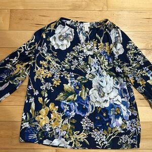 Chicos navy floral blouse